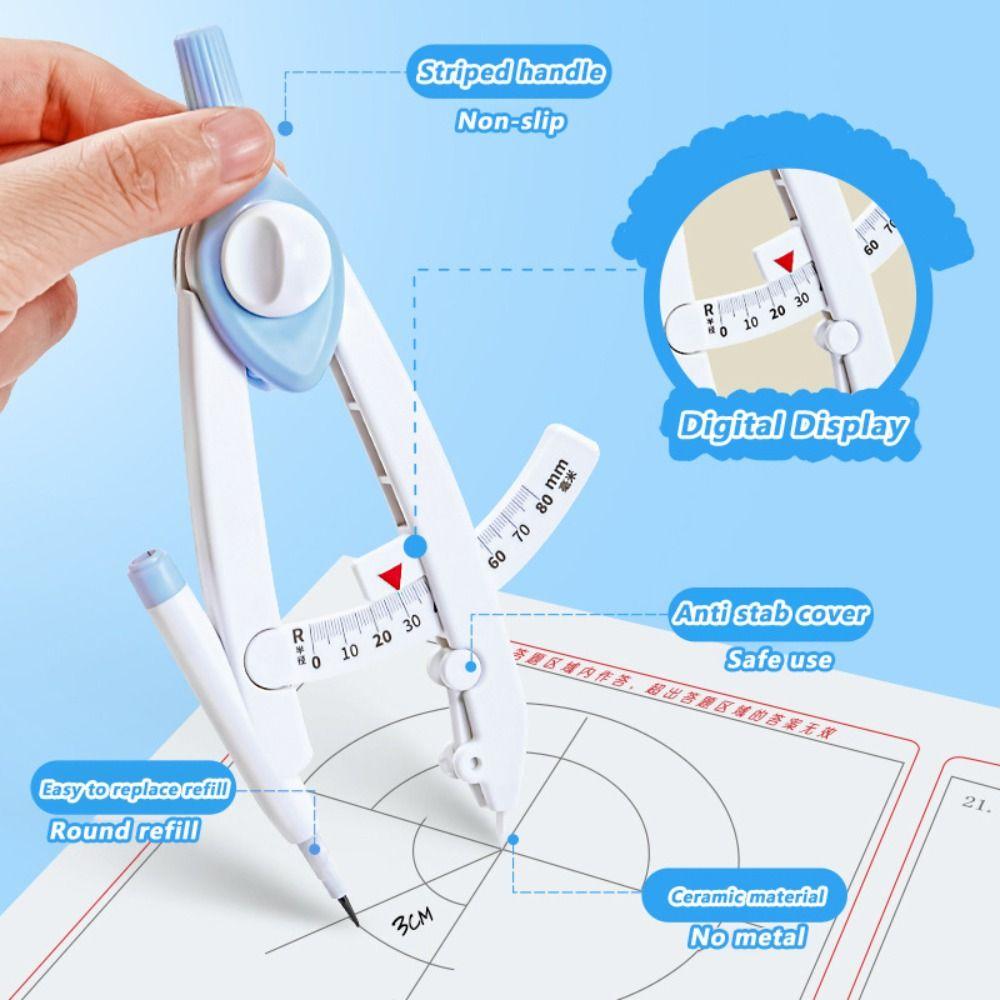 With Scale Digital Display Compass 1-13cm Diameter Drawing Circles Tool  Students Use