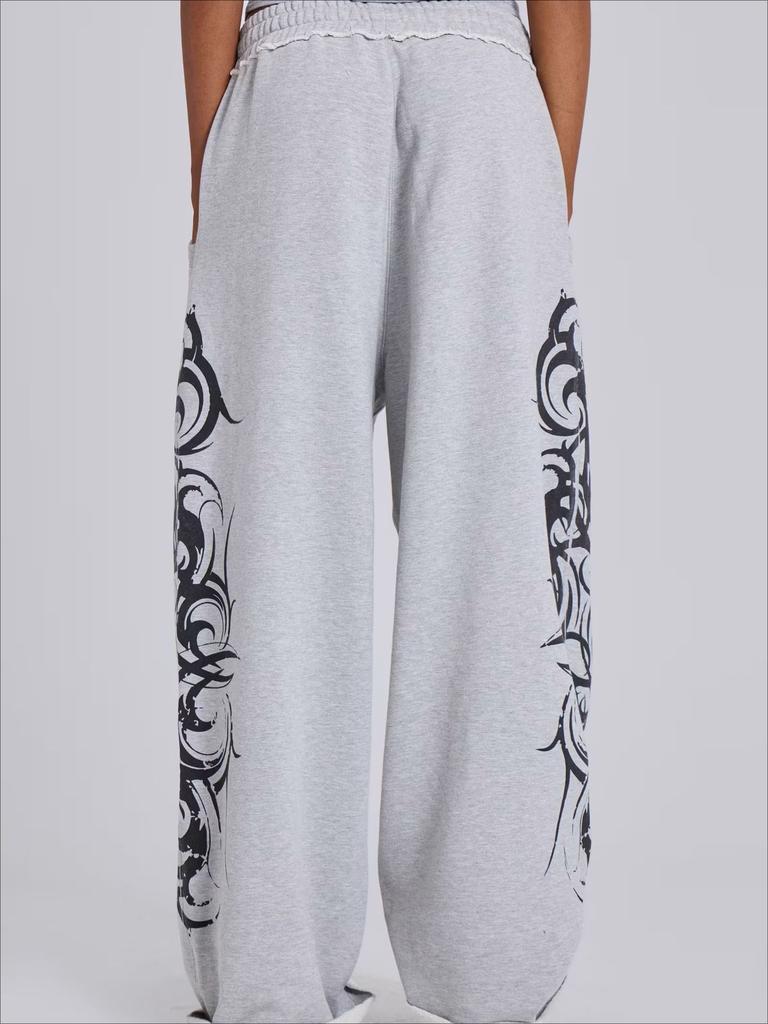 Unisex Vintage Y2K Oversized Wide Leg Joggers Women Sweatpants Streetwear Loose Casual Gym Yoga High Waist Pants