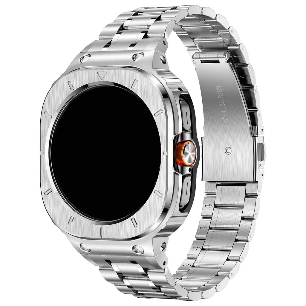Custodia protettiva integrale in metallo e cinturino in acciaio inossidabile Business Band per Samsung Galaxy Watch Ultra 47mm 2025 Braccialetti