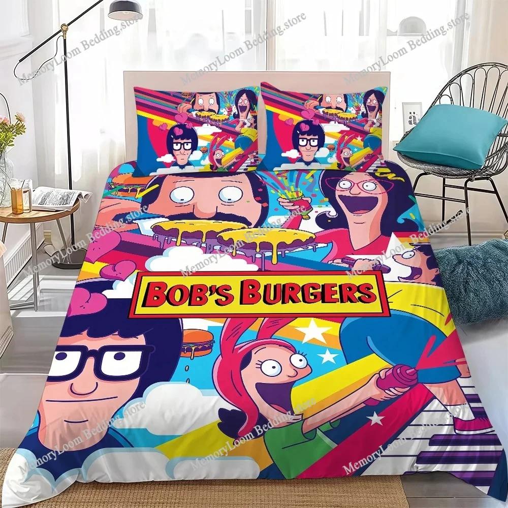 Cartoon B-Bobs B-Burgers Duvet Cover Set Home Style Bedding Soft Laundry Cotton Bed Four Seasons Student Dormitory Luxury Gift