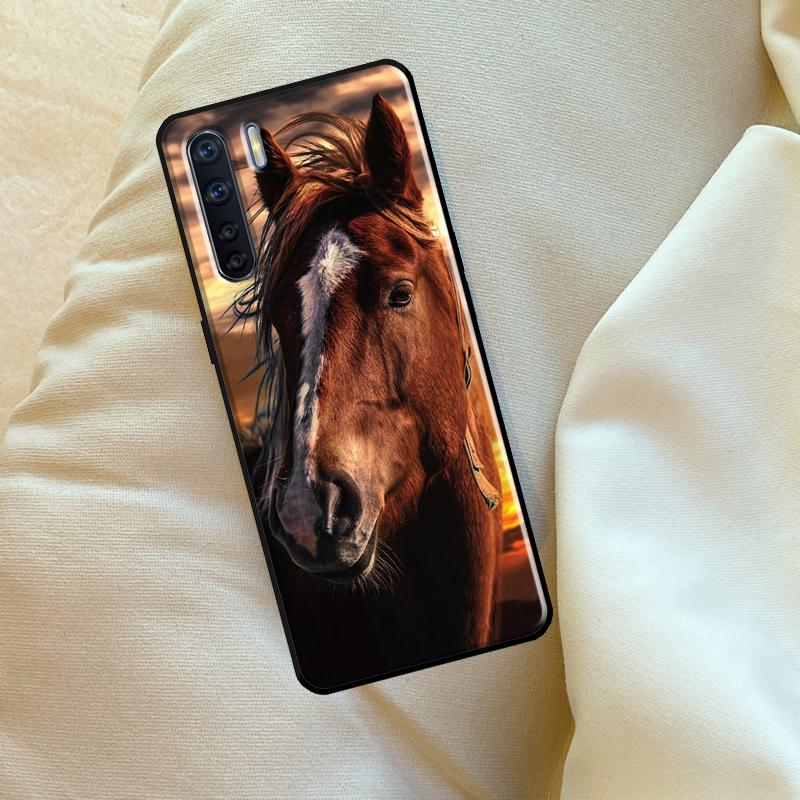 Running Horses Animal For OPPO A15 A16 A76 A96 A52 A72 A92 A98 A78 A58 A5 A9 A53 A17 A77 A57S A94 A74 A54S Case