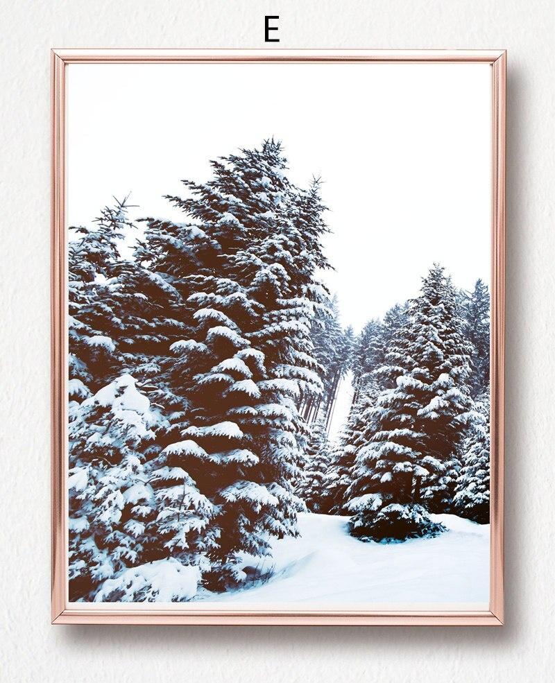 Scandinavian Poster Christmas Home Decor Wall Art Canvas Painting Winter Wooden House Picture Nordic Art Living Room Decoration