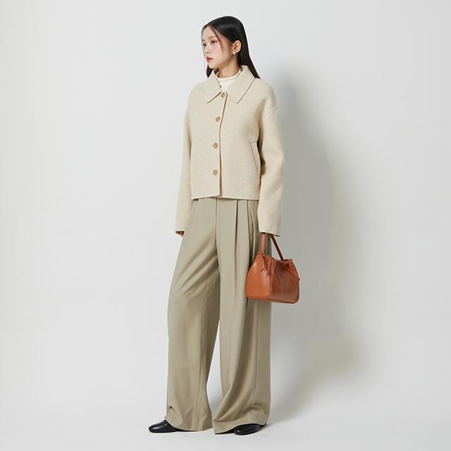 LAP Double-Pleated Tencel Wide Long Pants Aq3Wp868