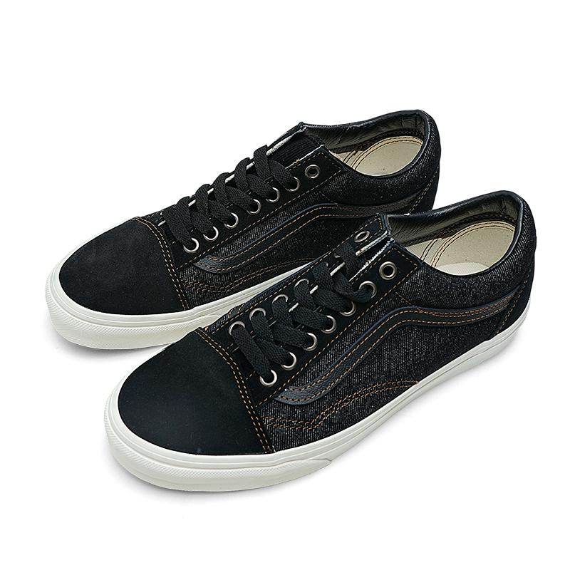 Vans Old Skool Leather Comfortable Versatile Low-Top Skate Shoes Unisex Sneaker Black VN000D7ZBPR