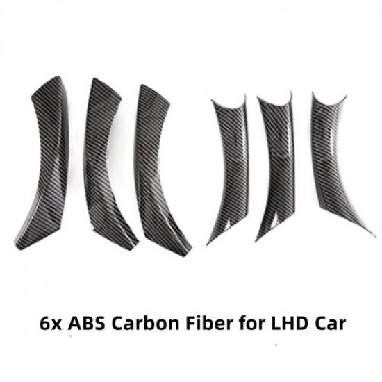 6pcs ABS Carbon Fiber Car Interior Door Handle Cover Fix For BMW 3 E90 07 08 09