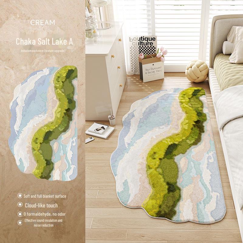 Forest Moss Shaped Anti-Dirt Plush Rug for Bedroom or Balcony