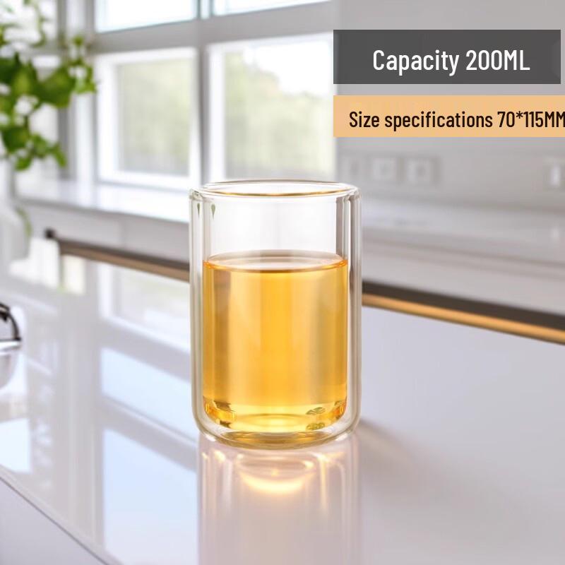 OLOEY Creative High Borosilicate Open-Mouth Glass Cups (Set of 3)