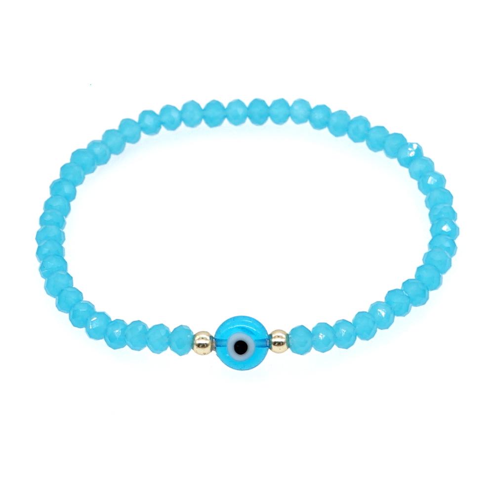 Multicolor Crystal Evil Eye Bracelet - Trendy Beaded Design for Everyday Wear