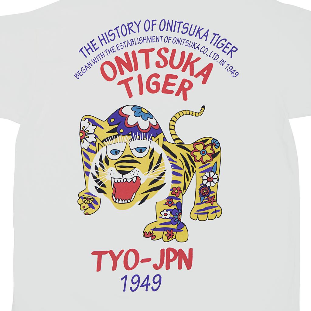ONITSUKA TIGER Oversized Graphic T-Shirt Comfortable Casual Simple Print Unisex Tops White 2183B561_100