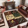 Birds Theme Crystal Velvet Floor Rug Personalized Custom Name Text Warm Carpet Home Decoration