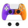Anti-Slip Silicone Case Protective Shell for PS5 Game Controller with 2pcs Thumbstick Grip Cap Rubber Cover