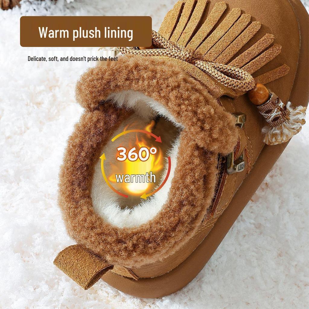 2025 Winter Children's Velvet-Lined Cotton Boots for Girls and Boys