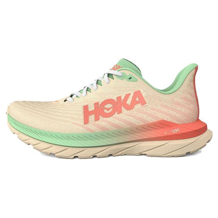 

HOKA One One Mach 5 Удобная Ткань Нескользящие Прочные Дышащие Низкий Верх Обувь для Бега на Длинные Дистанции Женские кроссовки Желтый Розовый 1127894-SPPR 36.5