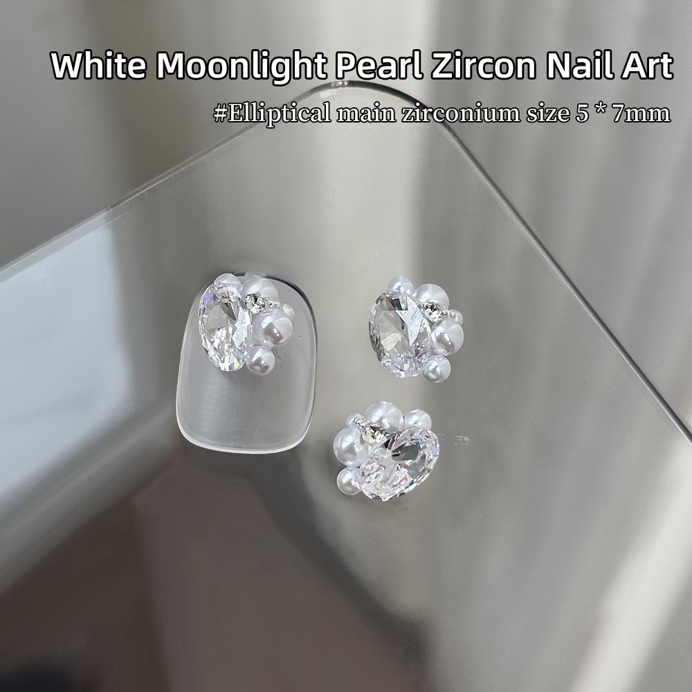 3D Transparent Zirconia Pearl Rhinestones for DIY Wearable Nail Decoration
