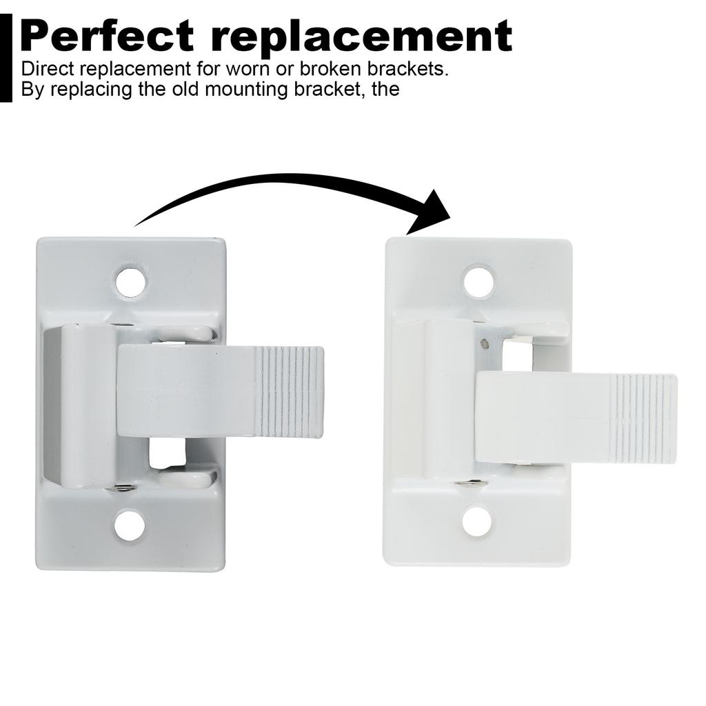 2PCS/Set RV Awning Bottom Mounting Bracket Steel Awning Arm Mounting Bracket Replacement Waterproof White Awning Bottom Mounting