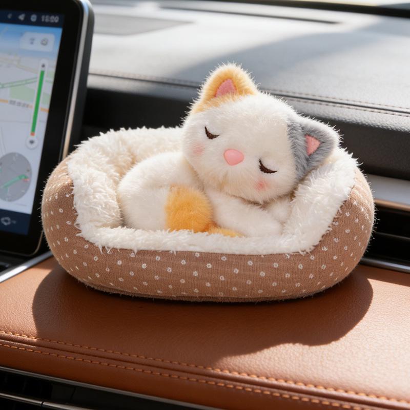 Calico Cat Lamb Nap Nest Plush Toy - Cute and Healing Desk Companion Doll