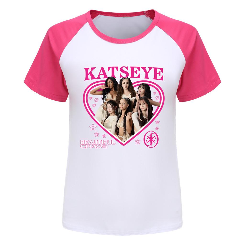 5347 Kids Girls KATSEYE Print Round Neck T-Shirt