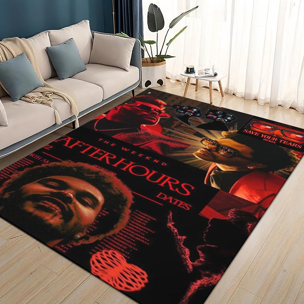 3D The Weeknd X.O R&B Singer Carpet Rug for Living Room Bedroom Home Sofa Decoration,kids Play Non-slip Floor Mat Christmas Gift