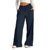 Womens High-Waist Drawstring Wide-Leg Casual Pants Slim Fit Solid Color Lightweight Stretch Trousers 2026 Winter