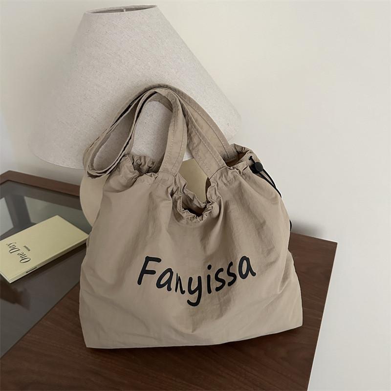 Large Summer Streetwear Canvas Tote Wrinkle Design With Graphic Teens For