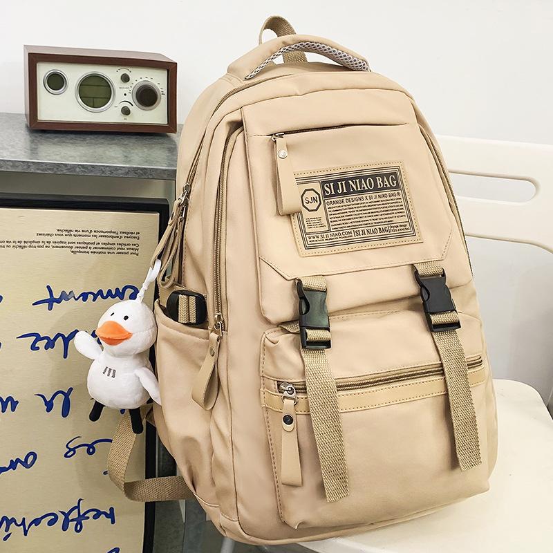 Primary School Girl College Student Burgundy Backpack High School Student Junior High School Boy Backpack