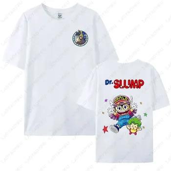 Kawaii Arale T-shirts Man Women Graphic Japanese Manga Tshirt Y2k Clothes Short-sleev Tee Clothing Two-sided Printed Tops