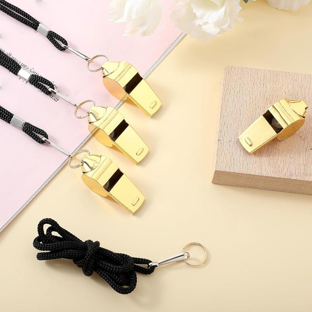 Lifeguards Survival Sport Clear Loud Lightweight Steel Whistle Loud Metal Whistles With Lanyard Professional Referees Whistle