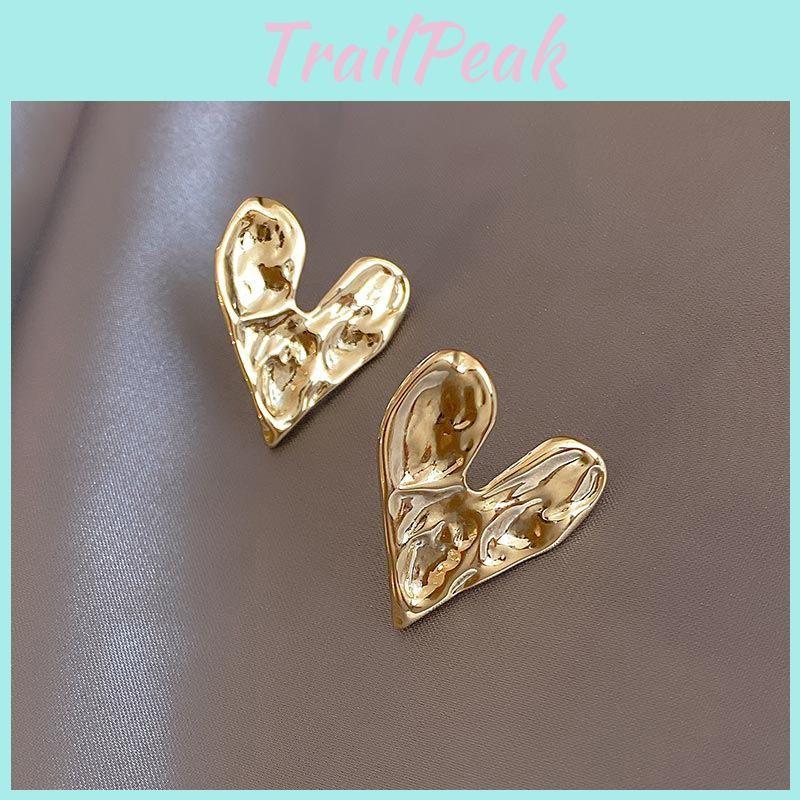 Simple And Elegant Gold Heart Shape Earrings For Women Trendy Fashion Jewelry