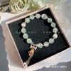 Natural Prehnite White Moonstone Crystal Bracelet for Wealth and Health, Original Fresh Green Bracelet, Gift for Female Friends