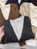 2025 A/W Wool Knitwear: Chic Women's Faux Two-Piece Sweater
