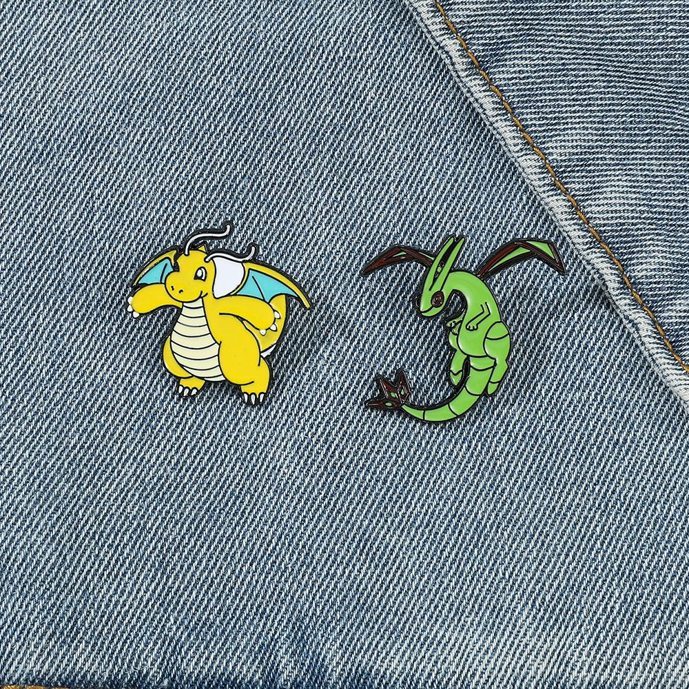 Anime Pokémon Emaille-Anstecker für Rucksäcke Niedliche Pikachu Gengar Glurak Broschen Metall Emaille Abzeichen Pins Pokemon Sammlung Geschenk
