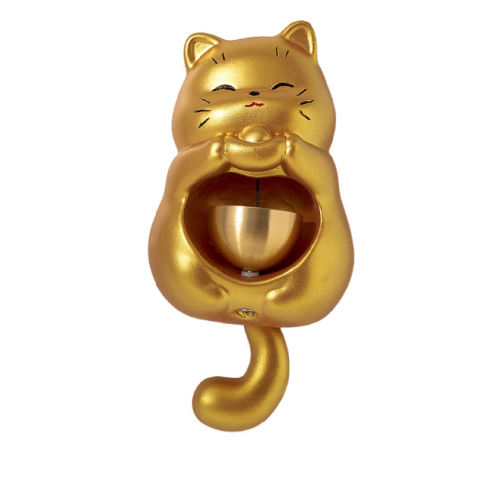 

Lucky Cat Magnetic Doorbell Creative Entry Reminder Bell Animal Shaped Wind Chime Shop Entrance золотий