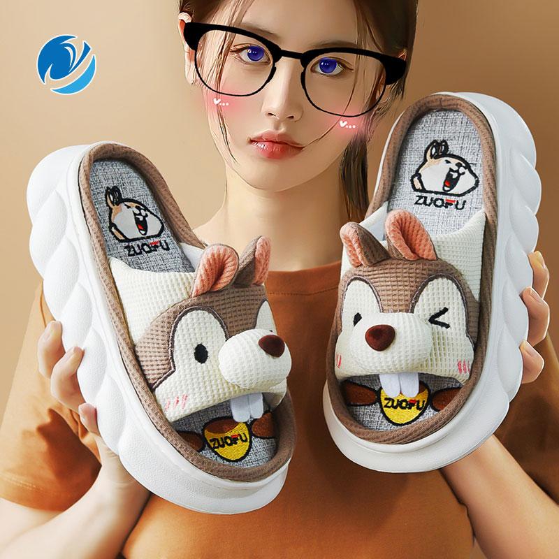 Buy All Season Designer Slippers Cute Cartoon Lovely Animals Bedroom Cotton Home Shoes Indoor
