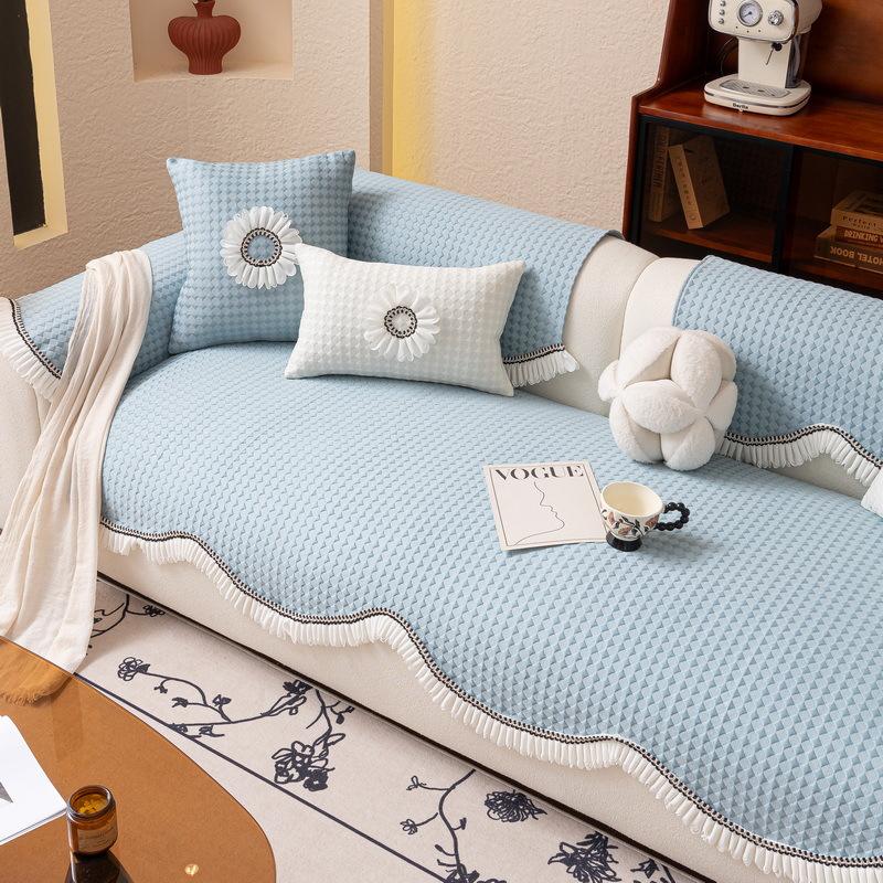 Summer Sofa Cushion  New Special-Shaped Cool Bean Ice Silk Sofa Seat Cushion Summer Cool Non-Slip Sofa Cover