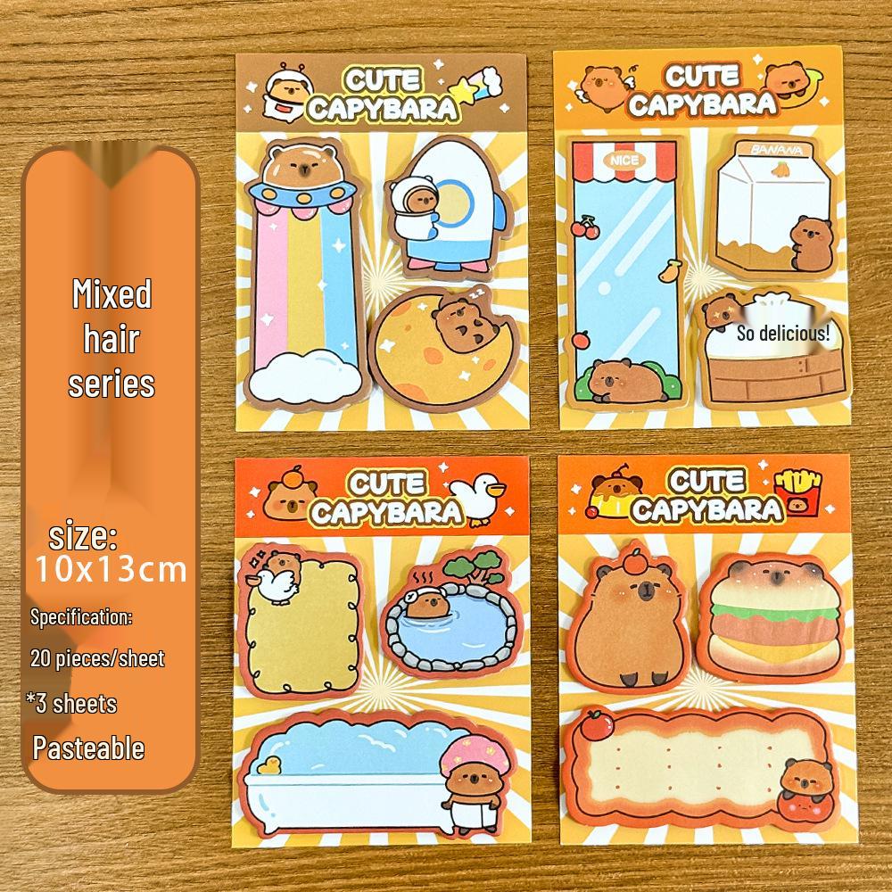 Capybara Shaped Sticky Notes: Irregular, Reusable, and Cute Portable Message Book - Perfect Gift for Students