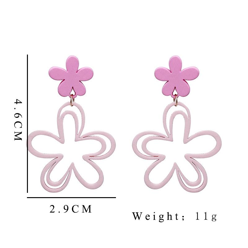 

Серьги-подвески в виде розовых цветов для женщин, ажурные двухслойные серьги-лепестки с распылителем, милые украшения для вечеринки для девочек, подарок