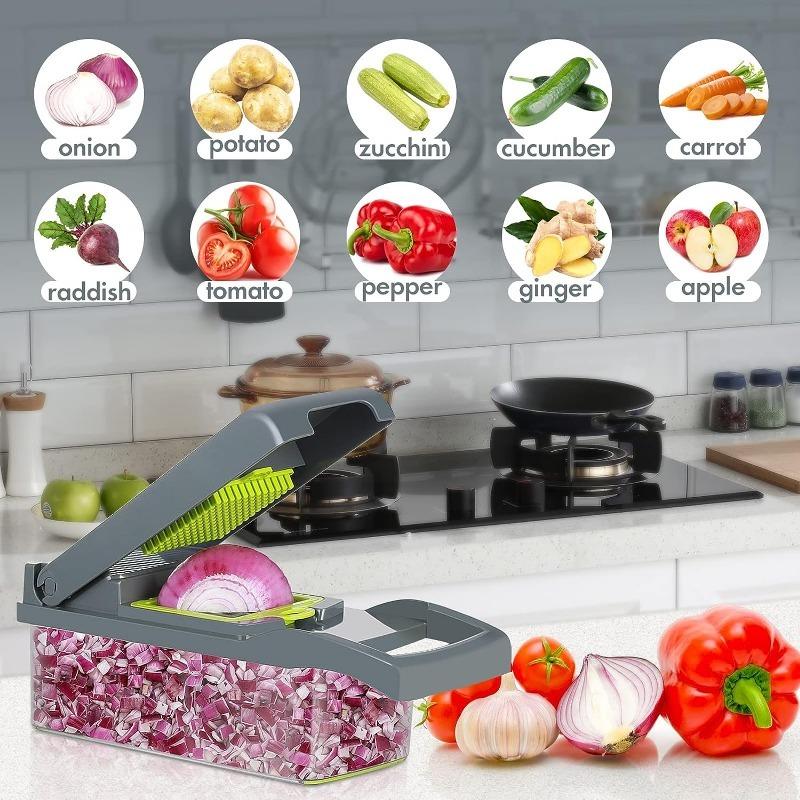 Vegetable Onion Chopper Professional Vegetable Slicer Food Chopper Kitchen Gadgets Vegetable Slicer Dicer Cutter Carrot Garlic