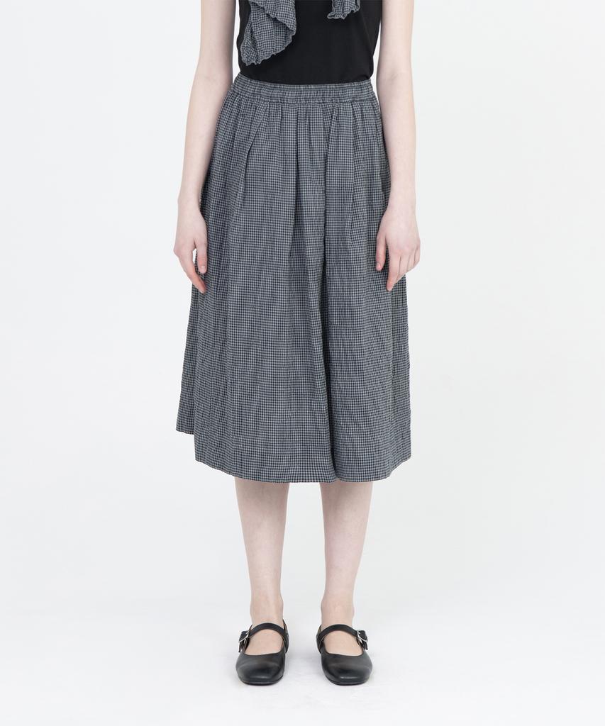 Beulaunyadeu W Shirred Midi Skirt, Gray Check
