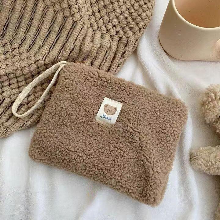 

Милый плюшевый медведь большой емкости дорожная косметичка для хранения помады женские наборы для макияжа сумки кошелек пенал мешочек сумки коричневый