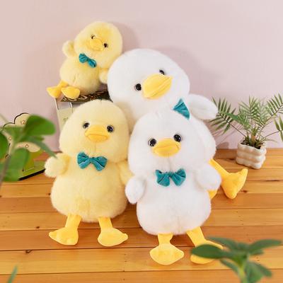 Novo Brinquedo de Pelúcia Pato Amarelo Creme Boneca Pato Gravata Bonita Boneca de Pano Infantil