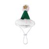 Christmas Pet Collar Embroidered Christmas Tree Snowman Santa Claus Elk Pattern Pet Knitted Scarf Hat Set