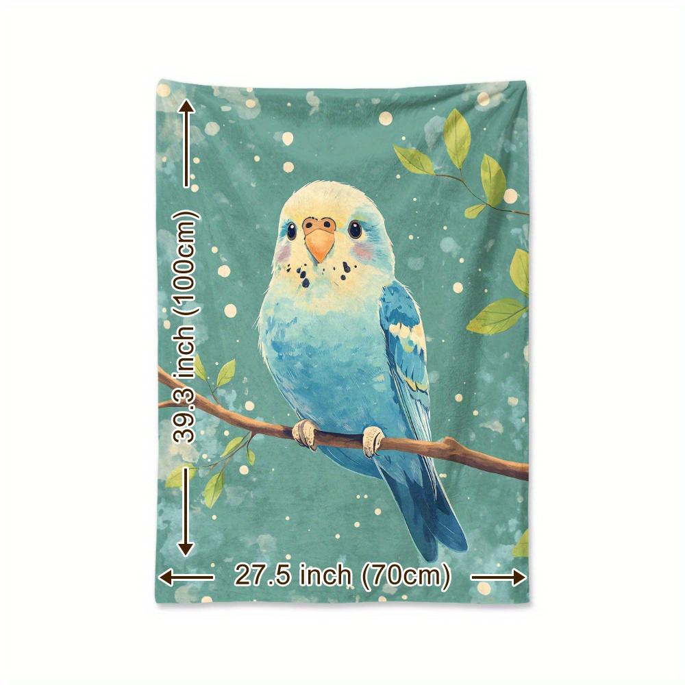 Cozy Cartoon Bird & Plant Print Flannel Blanket - Soft, Warm Throw for Naps, Camping, Travel | Perfect Gift for Friends, Family, and Loved Ones