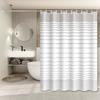 White Striped Minimalist Style Shower Curtain, Simple Style Partition Curtain For Bathroom