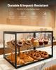 Bakery Display Case, 2-Tier Commercial Countertop Pastry Display Case, Clear Acrylic Bread Box for Kitchen, Party Cake Cabinet with Sliding Door for