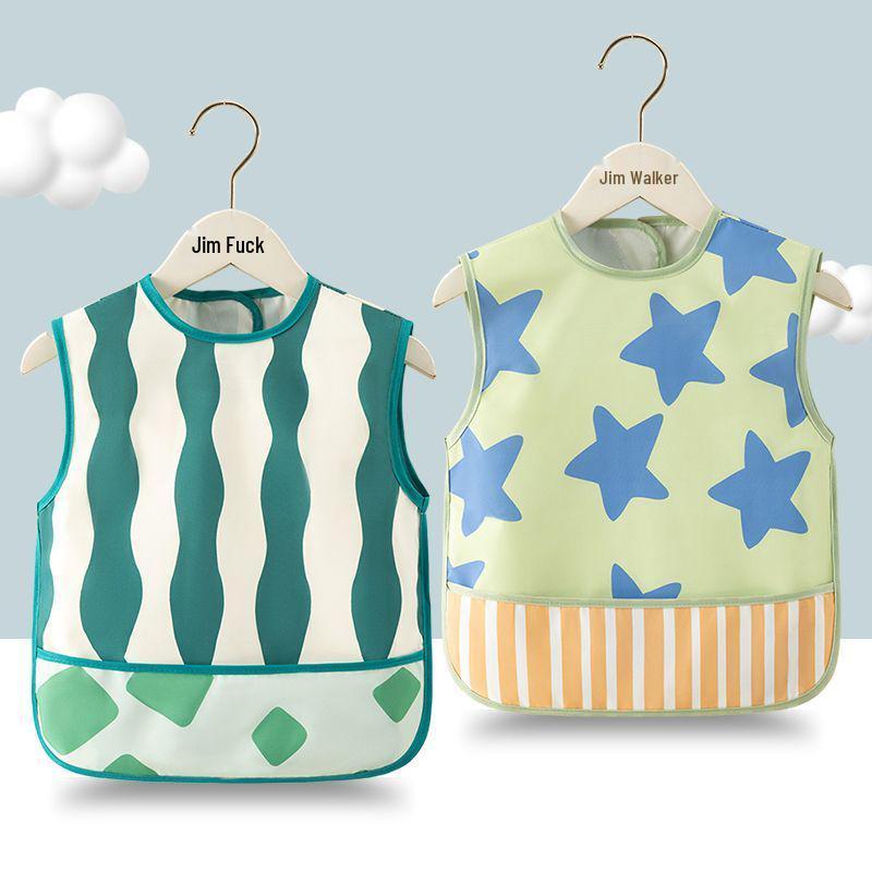 Wasserdichte Fleckenabweisende Baby-Lätzchen: Ärmelloser Unisex-Kittel für die Sommer-Mahlzeit