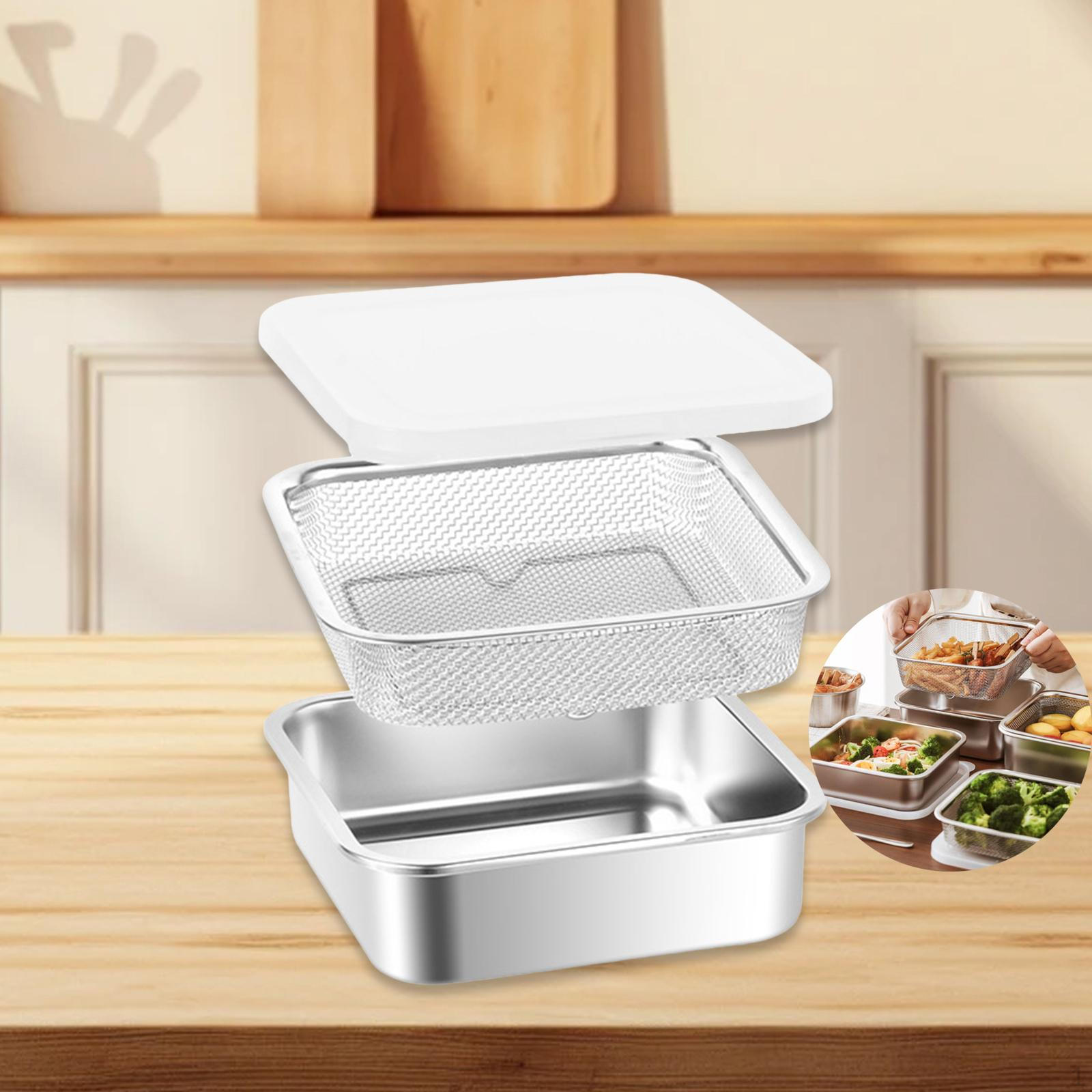 

Контейнер из нержавеющей стали с дренажным замком для свежих продуктов 1500ml