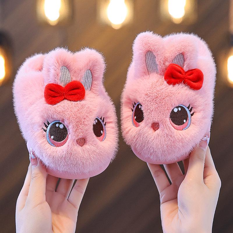 Pantofole Invernali in Cotone da Bambina Cartone Animato Principessa – Scarpe da Casa Calde Foderate in Pelliccia per Neonati e Bambini.