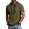 Men's  Loose  Fitting  Pocket  Casual  Sports  Hooded  Short  Sleeved  T,Shirt