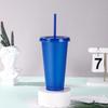 Water bottlePP temperature-sensing glitter color-changing cup large capacity 710ml single-layer plastic cup summer portable straw cup