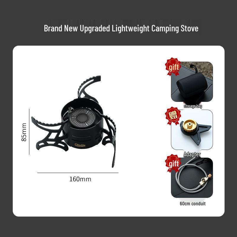 Ветрозащитная портативная походная плита со съемной головкой - Мощная складная конструкция для использования на открытом воздухе